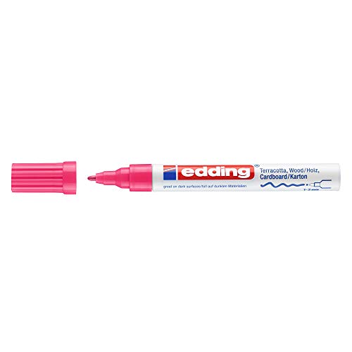 Marqueur peinture Edding 4040 rose encre mate surface poreuse terre cuite bois x10