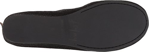 French Sole Zeppa Flat - Flats for Women - Breathable Leather Lining - Rubber Outsole - Cushioned Footbed Black Stingray 6 M3