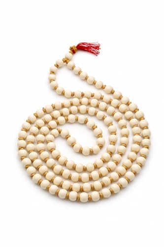 Image of Original Tulsi Japa Mala from Vrindavan Dham | 108+1 Pure Tulsi Wood Beads (22 Inch /7MM Beads) for Meditation & Chanting | ISKCON Style Hindu Spiritual Rosary for Men & Women | Bhakti & Pooja Mala