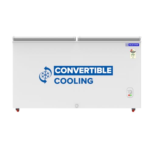 Image of Blue Star HT2-M425, 425 Liter Hard Top Double Door Deep Freezer (401 Liter, White, 2-star)