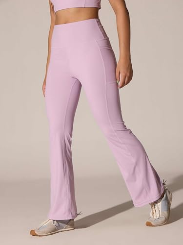 Image of CAVA Women's All Day Flex Flare Pants | High-Waist Flared Yoga Pants with Wide Waistband, 3 Pockets & Anti-Camel Toe | Stretchy, Flattering Activewear for Work & Everyday Wear