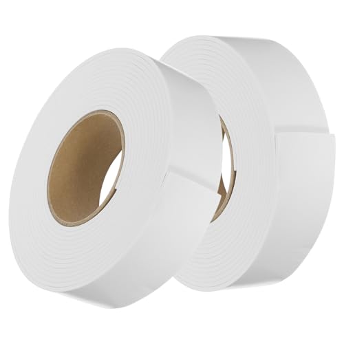 Image of uxcell 2pcs Rolls Single Sided Foam Tape Removeable EVA Sponge Mounting Tape Strong Adhesive Tape Strips(White, 16ft x 2 inch x 1 /8 inch) for Home Paint Wall Hanging Poster Decor