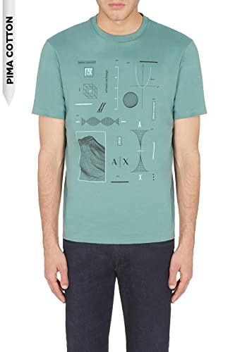 T-shirt Armani Exchange Homme à imprimé géométrique devant en coton confortable
