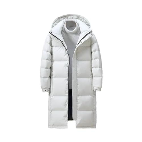 Doudoune longue à capuche veste d'hiver pour hommes parka noire manteau chaud en duvet