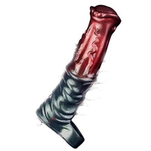 XXL Realistic Penis Sleeve Reusable 7.95 Silicone Cock Sleeve Enlarger Monster Horse Dildo with Thickened Testicle Cock Ring Delay Ejaculation Stronger Erection Adult Sex Toy for Enlarge Prolong