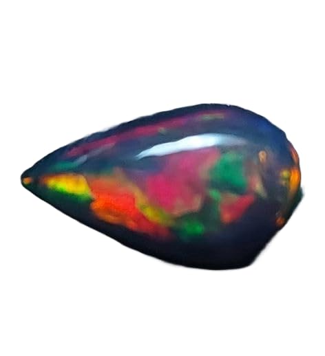 Opale éthiopienne noire AAA cabochon naturel haut de gamme pour création de bijoux uniques 14x8mm