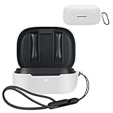 For Denon AHC500W ケース【LAZIRO】柔らかなシリカゲルのスポーツクールなデザイン 装着充電可能 衝撃吸収 防水 防塵 軽量 紛失防止用のフックを搭載した スリムソフト ケースカバー 落下防止 Denon AHC500W 対応用 保護カバー（ホワイト）