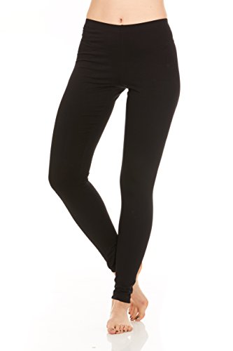 FGR Apparel Basic Leggings Full Length, Black (Large)