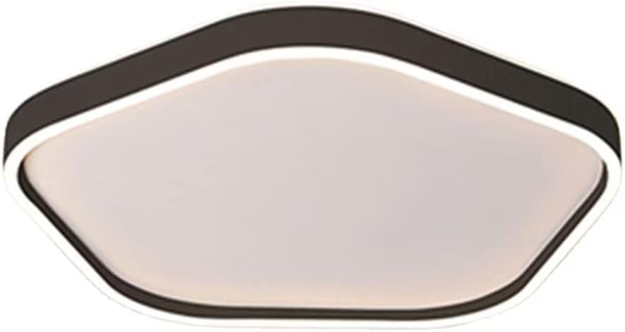 Plafonnier LED géométrique noir architectural 62W grand format haut de gamme