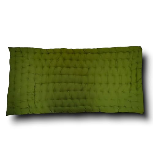 Image of ATOOTFUSION Soft Cotton Quilt Mattress Foldable for Floor Light Weight Filled Single Firm Cotton Quilt Mattress Gadda Dark Green 3 x 6 ft or 72 x 36 Inches 1 Sleeping Capacity