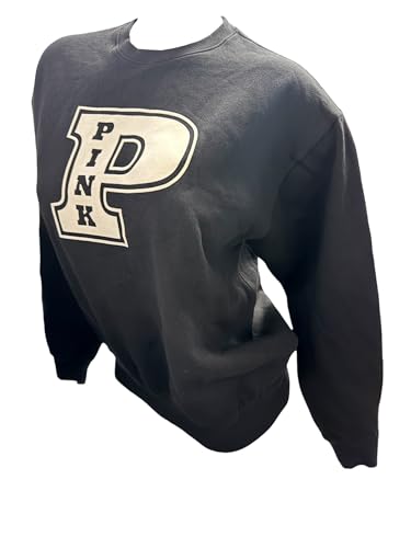 Victoria's Secret PINK �L�����p�X �v���I�[�o�[ �X�E�F�b�g�V���c �u���b�N �x�[�W�� ���S �N���[�l�b�N ���E���W ���f�B�[�X �X���[�� �j���[