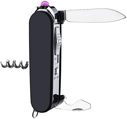 Encendedor eléctrico de doble arco, encendedor de plasma sin llama recargable por USB, con bloqueo de seguridad, bueno para acampar, senderismo, al