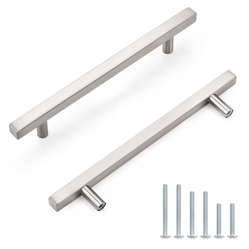 Probrico Brushed Nickel Cabinet Pulls & Handles 6.3" CC Square 20 Pack