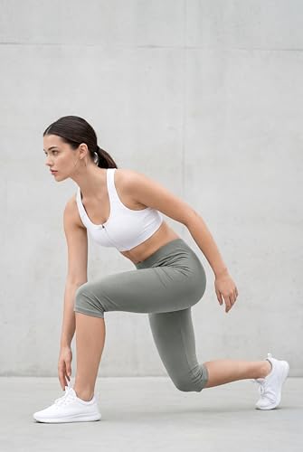 Image of TRASA Women's Cotton Capri Leggings, Stretchable 3 /4 Length Crop Pants, Comfortable, Plus
