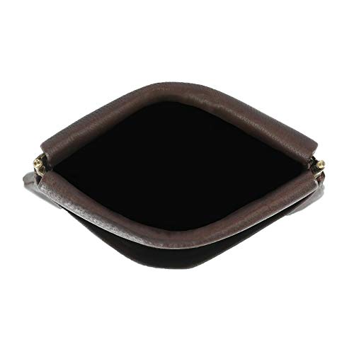 CTM Leather Push Mouth Coin Wallet with Card Slots, Brown3