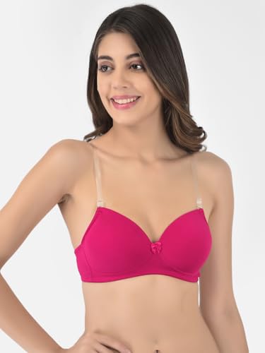 Image of Softline Women's Cotton-Rich Wire-Free Padded Bra | Full Coverage, Seamless & Breathable for Everyday Comfort | Soft Fabric with Supportive Fit for All-Day Wear