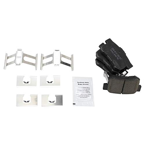 Image of TRQ Rear Brake Pad and Rotor Set Ceramic Parking Brake Shoe Compatible with 2004-2008 Acura TL 2003-2011 Honda Element