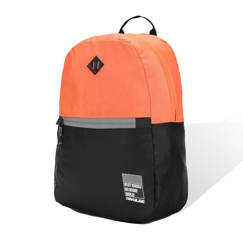 Image of DIVULGE Coral 24 Liters Large Orange Casual Backpack with Laptop sleeve, Front Pocket and Water Bottle Pouch (orange)
