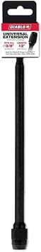 Diablo Universal Extension for Drills with Quick-Change Feature - Ideal for Snap-Lock Plus Mandrel System - 3/8 Hex, 12 Length, 3000 Max RPM - DHS375XT12