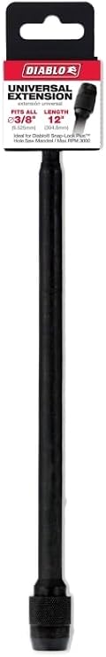 Diablo Universal Extension for Drills with Quick-Change Feature - Ideal for Snap-Lock Plus Mandrel System - 3/8 Hex, 12 Length, 3000 Max RPM - DHS375XT12