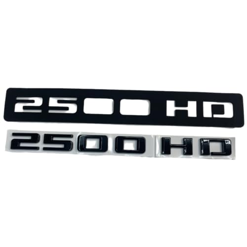 Image of 2X 2500 HD Gloss Black Badge Emblem - Set of 2 Replacement Emblems for Silverado Sierra 2020 to 2026