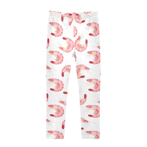 ALAZA Girls' Leggings Children's Yoga Pants Skinny Printed Dance Shrimp Comfortable 4T