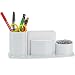 Acrimet Millennium Desktop Organizer Pencil Paper Clip Cup Caddy Holder (Plastic) (with Paper) (White Color)