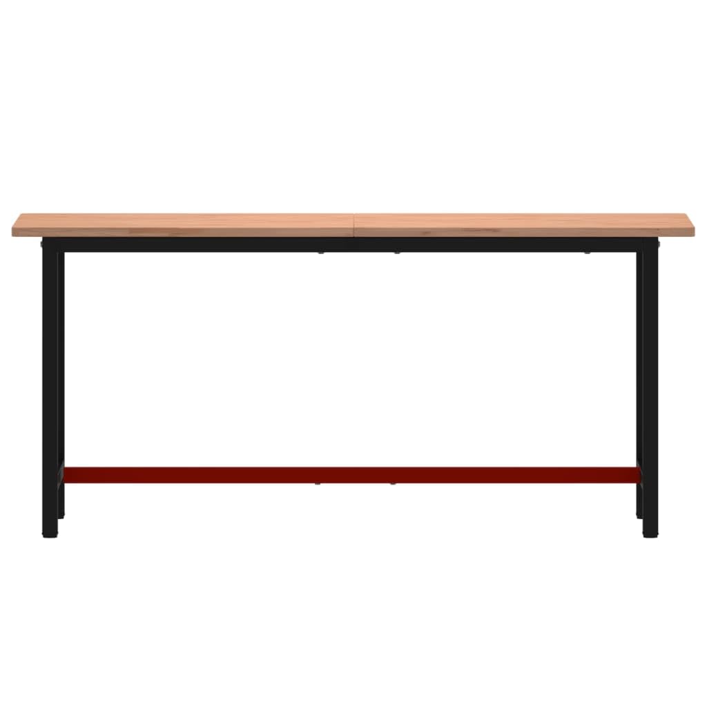 Generico Banco da Lavoro 180x55x81,5 cm Legno Massello Faggio e Metallo