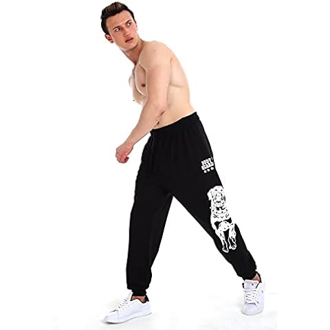Raff&Taff Men's Jogging Bottoms Bodyguard Bulldog Cool Casual Sports Trousers Leisure Trousers, black, 4XL Cover