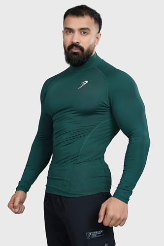 Image of Men Full Sleeves Slim Fit Compression High Neck Sports and Gym Tshirt