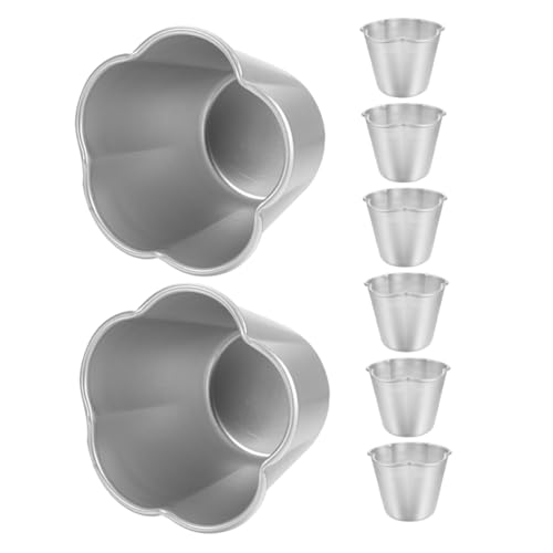 TOPBATHY 8 Piezas Moldes para Tartaletas Antiadherentes de Aluminio Moldes Redondos para Pasteles y Pudín Bandejas Resistentes para Hornear Cocina