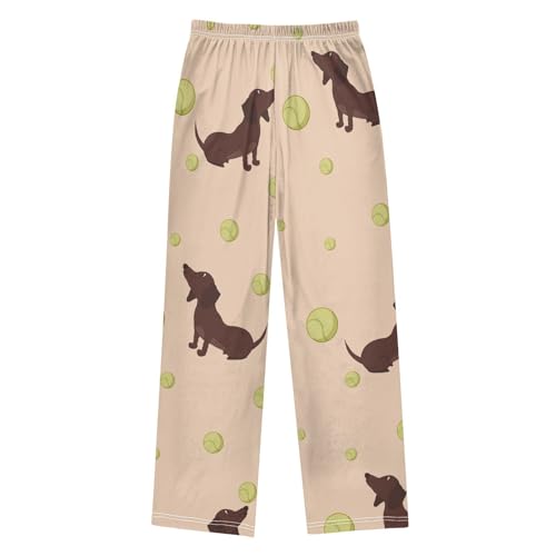 Dachshund Ball Boys Pants Boys Athletic Pants Long Pant for Boy with Pockets Wide-Leg Size 6-14Y2