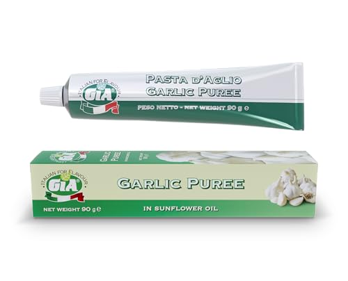 GIA - Tubo Pasta de Ajo Concentrado, Producto Italiano, Crema al Gusto, Listo para usar, 90gr