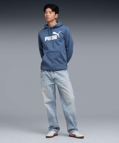 Image of Puma Cotton Men Ess Big Logo Hooded Neck Hoodie Fl (S) Mineral