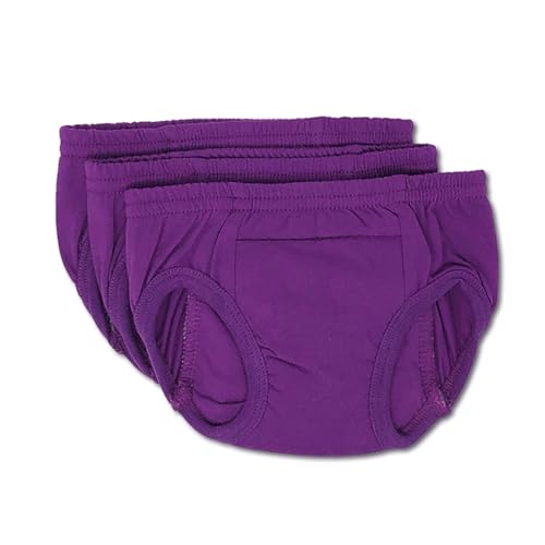 Image of Tiny Trainers Cotton Training Pants, Unisex, for Babies and Toddlers, Elimination Communication or Potty Training - 3-pack (4T, Blackberry Purple)