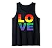 LOVE in Rainbow Flag Colors - LGBTQ+, Lesbiche, Gay Canotta