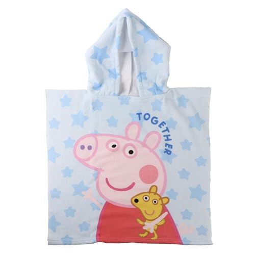 Poncho microfibra infantil Peppa Pig para playa y piscina – Poncho microfibra niño niña con capucha y secado rápido