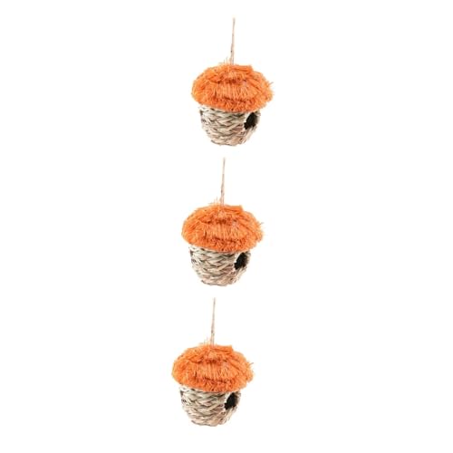 BESPORTBLE 3pcs Handwoven Nest for Parrots Natural Bird House Warm Nest for Small Pets