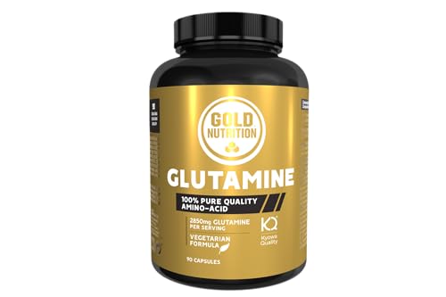 Glutamine Caps GoldNutrition: L Glutamina de Calidad Kyowa para la Recuperación Muscular y el Equilibrio Metabólico, 950 mg por Cápsula. Fórmula Vegetariana. 90 cápsulas.