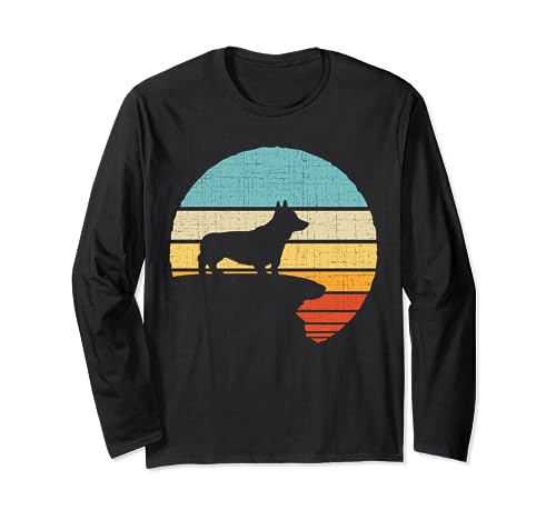 Corgi Owner Retro Vintage 60s 70s Dog Lover Manche Longue