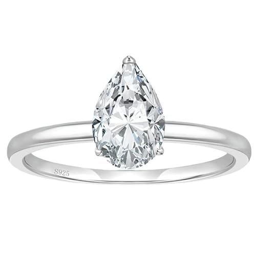 Bague mariage de fiançailles anneaux solitaire zirconium femme