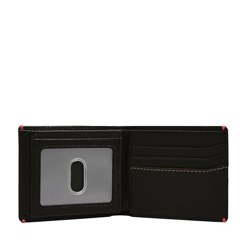 Image of Fossil Men's Sport Tourer Leather Bifold Flip ID Wallet; Slim Wallet for Men, Black