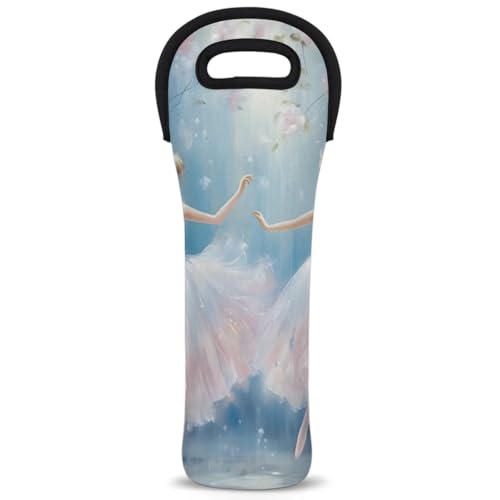 Neoprene Wine Tote Carrier Bag for Wine,Water, Champagne, Beer, Baby Bottles 15.6 x 5.1 Inches, Protective Wine Bag,Girls Dancing