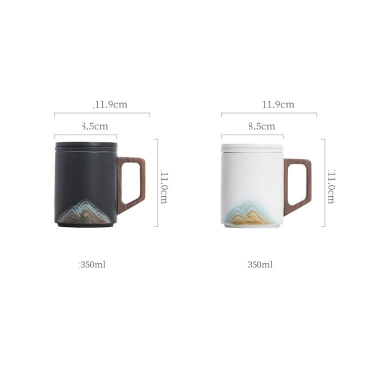 Tasse à thé Tasse à thé en céramique avec filtre et séparation for usage personnel et bureau, légère et luxueuse Récipient de trempage(A)
