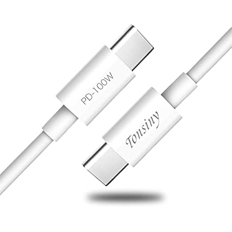 Tonsiny USB c to USB c cable fast charging 100W, USB C Cable 2m, Fast Charger Type C Data Lead, USB Type C to Type C Charging Cable for MacBook Air/Pro 2021, iPad Air/Pro 2020/Pro 11 Samsung S22 S21 Cover