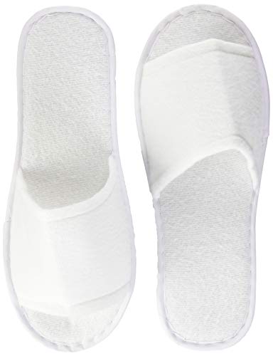 Huini Disposable Cotton Slippers Salon / SPA / Pedicure - Open Toes 12 Pairs
