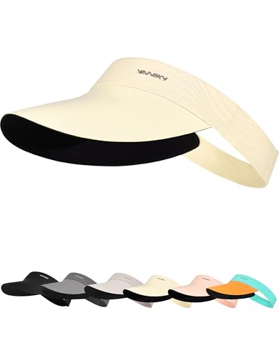 Image of YANIKY Sun Visor Hats for Women /Men Sun Protection UPF 50+ Lightweight Sport Hats Adjustable Empty Top Cap Ponytail Cap