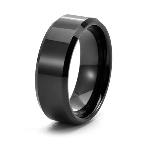 Bague fiançailles tungstène homme alliance noire cadeau promesse