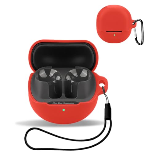 For SOUNDPEATS Air5 / Air5 Lite 用 ケース カバー 【KONXISA】ワイヤレスイヤホン ケース シリコン素材 着用しやすい 耐衝撃 防水防塵 ウォッシャブル(カラビナ付き+ストラップ付き ) 装着充電可能 持ち運びがしやす
