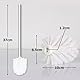 Klobürste Weiß Ø 6,5cm,Toilettenbürste Weiß 4er Set mit Edelstahlgriff,WC-Bürste für das Badezimmer,Praktisches Toilettenbürstenset mit für eine gründliche WC-Reinigung,Stehende Edelstahl-WC-Bürsten